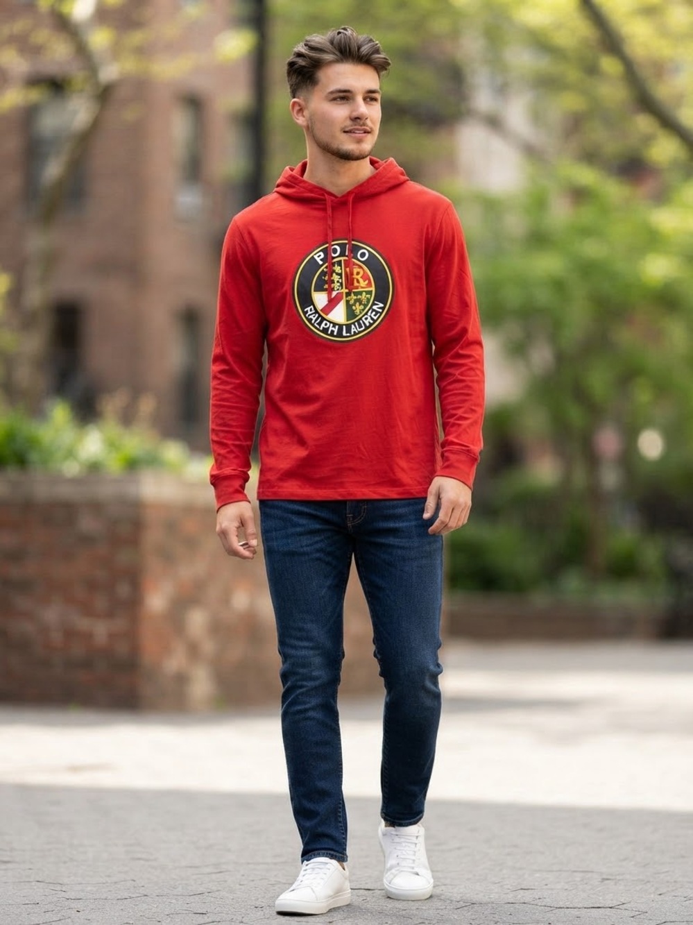 Polo Ralph Lauren Crest Shield Red Hoodie Jacket Pullover